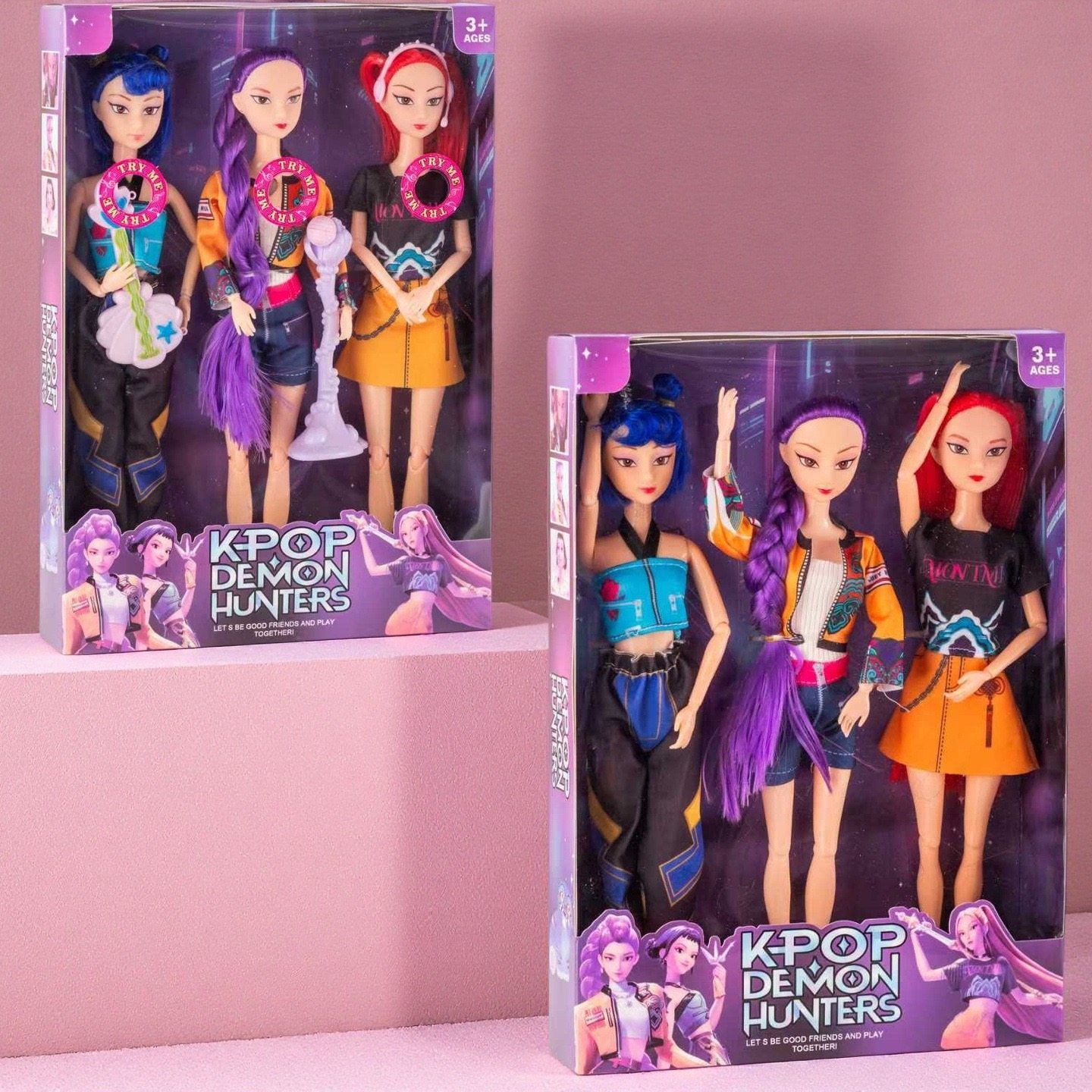 猎魔女团搪胶公仔玩偶kpop露鲁米七彩灯光主题曲手办娃娃女孩礼物