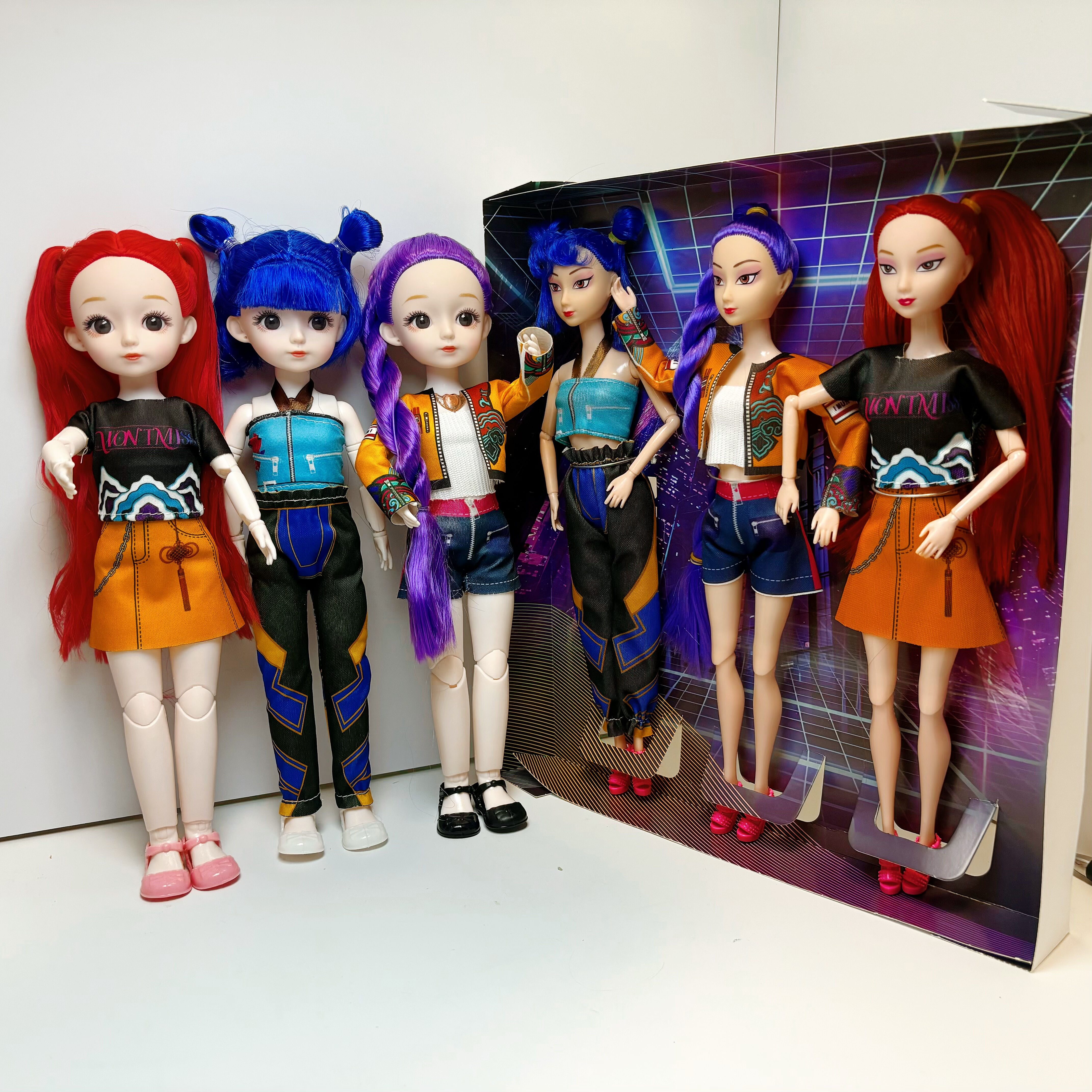 猎魔女团玩具搪胶娃娃玩偶kpop鲁米三人组乐器音乐主题曲女孩礼物