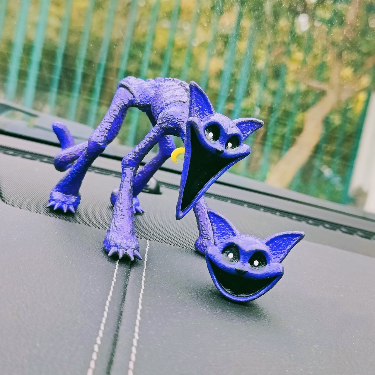 两种形态长腿紫猫手办模型公仔