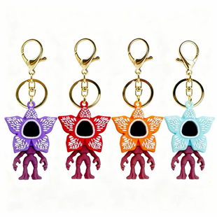 新款怪奇物语钥匙扣大魔神花朵Eleven达斯汀 十一公仔挂件小礼物