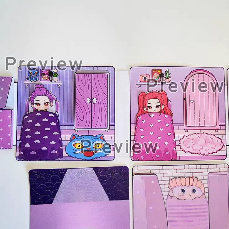 新创意礼品玩具猎魔女团益智安静书解压贴纸K-pop手工diy儿童玩具