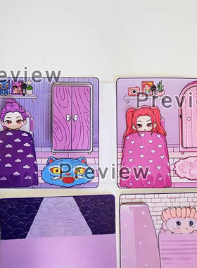 新创意礼品玩具猎魔女团益智安静书解压贴纸K-pop手工diy儿童玩具