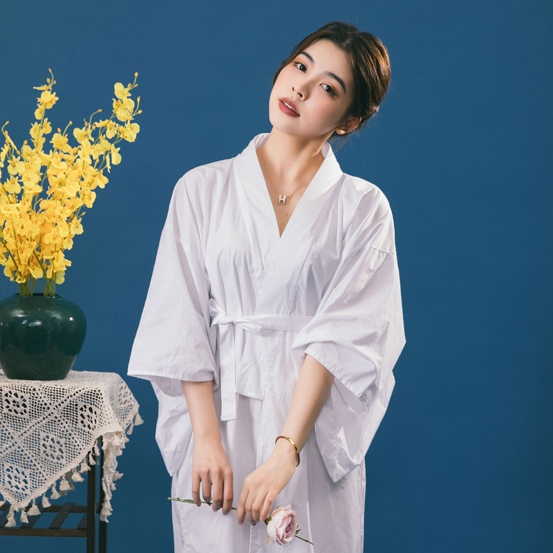和风白色纯棉透气亲肤和服振袖浴衣打底衫肌襦袢百搭内衬连衣裙