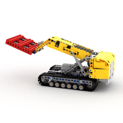 小小工程师国产积木电动齿轮工程机械组模型拼装紧凑叉车遥控车
