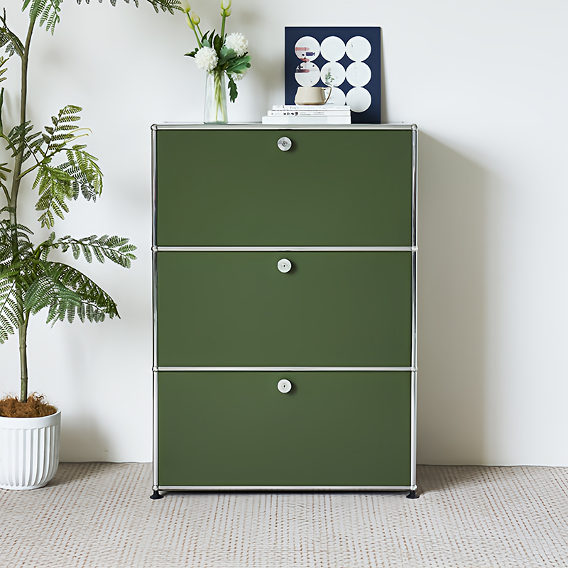 现代简约橄榄绿餐边柜USM模块柜