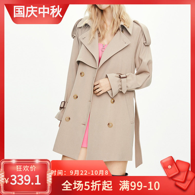 小个子风衣女短款2020新款秋冬欧洲站双排扣宽松休闲气质显瘦外套