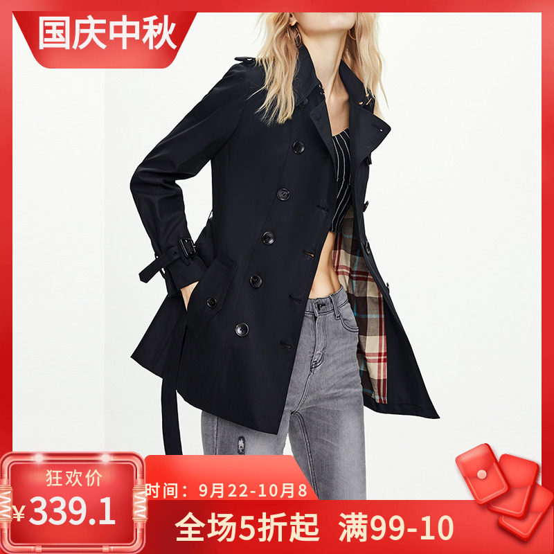 小个子风衣女短款2020新款秋冬大气双排扣英伦风气质显瘦修身外套