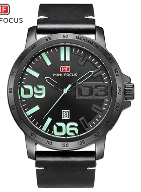 领潮客MINIFOCUS多功能男士手表防水石英表时尚男表日历学生腕表