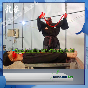 景区万圣节电动感应装置超大型主题恐怖鬼屋场景电动气动道具模型