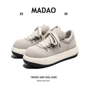 厚底内增高7CM休闲板鞋 日系面包鞋 小众低帮大头鞋 春季 男2026新款