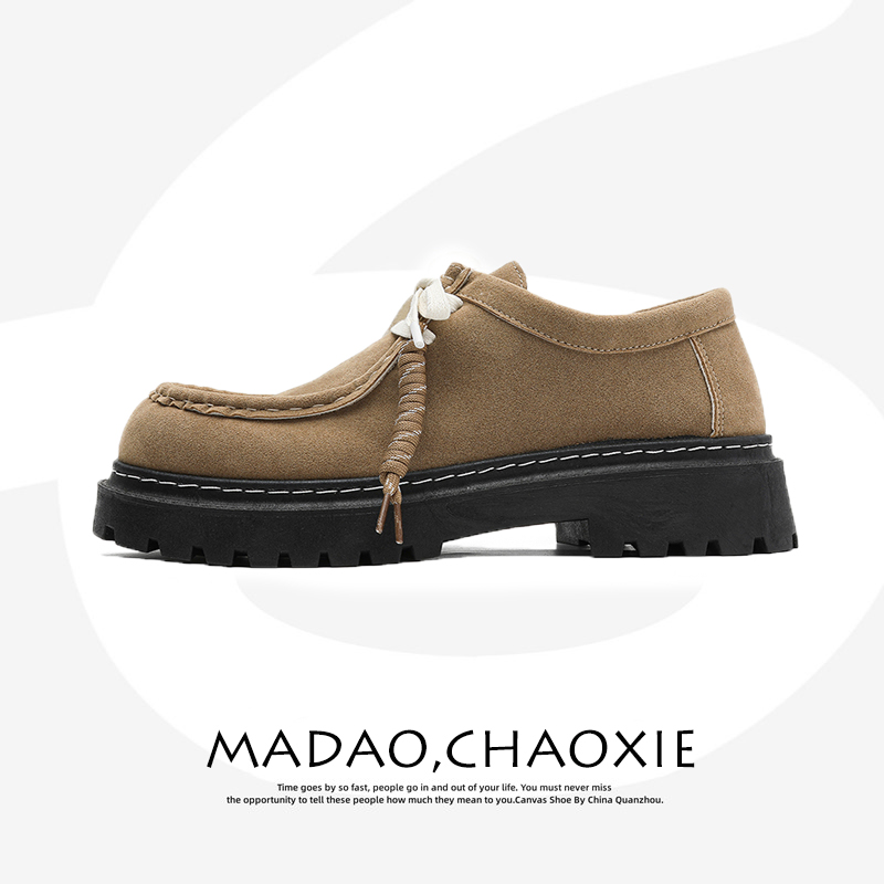 老钱风大头乐福鞋男款小众复古