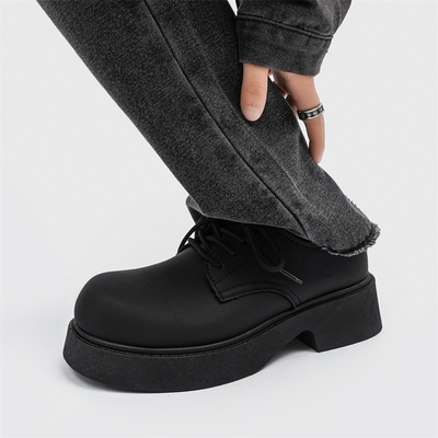 张杰同款大头米奇德比鞋男款哑光