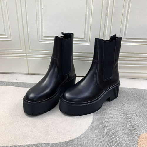 圆头纯色厚底帅气显高防水台套筒