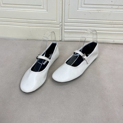 外贸原单微瑕法式复古玛丽珍女鞋时尚平底真皮圆头纯色一字扣单鞋