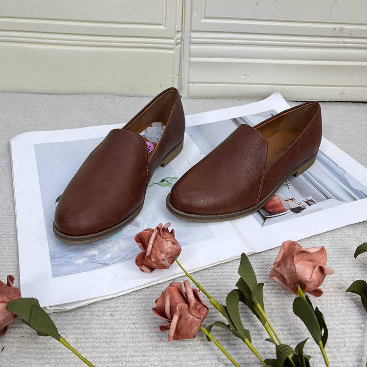 外贸原单女鞋新款圆头纯色时尚简约百搭平底单鞋一脚蹬乐福鞋,女鞋,浅口单鞋,淘宝优惠券,粉丝福利购,淘宝优惠卷