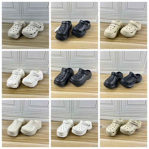 35-36码独码圆头厚底洞洞鞋拖鞋