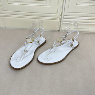 外贸原单圆头平底带钻夹趾凉鞋微瑕简约时尚新款舒适露趾人字拖