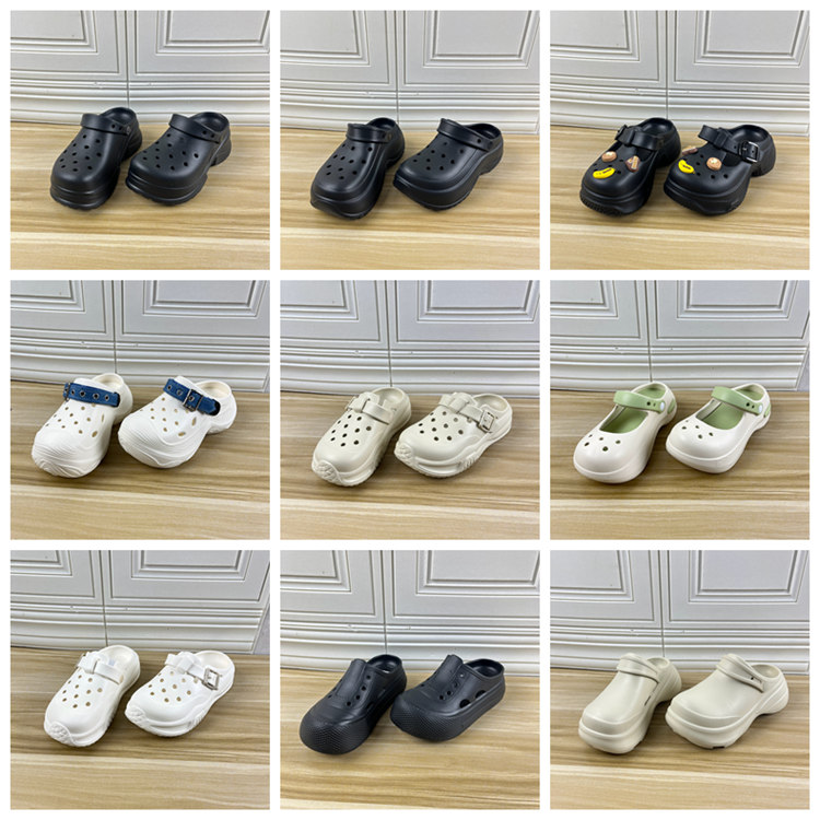 Lady Shoes外贸原单杂款女鞋35-36码独码圆头厚底洞洞鞋凉鞋拖鞋