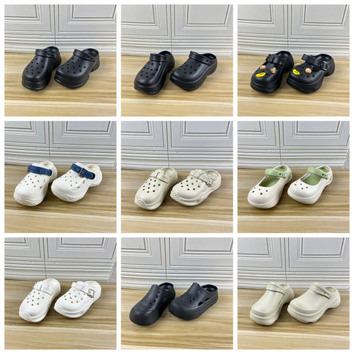 35-36码独码圆头厚底洞洞鞋拖鞋
