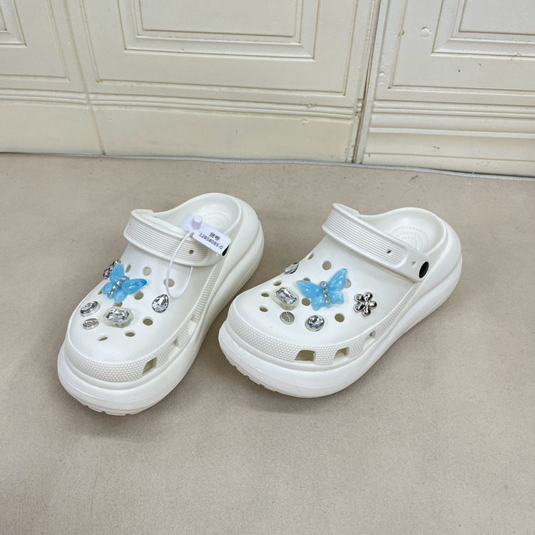休闲沙滩鞋洞洞鞋圆头厚底拖鞋