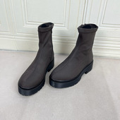 Lady 短靴 圆头厚底防水台侧拉链时装 Shoes外贸原单女靴时尚 新款