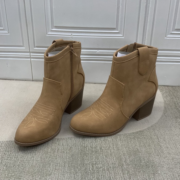 外贸原单时装高跟凉鞋欧美短筒靴复古罗马出口欧美时装鞋