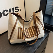 帆布托特包女大容量包包2025新款 小众手提单肩包大学生上课通勤包