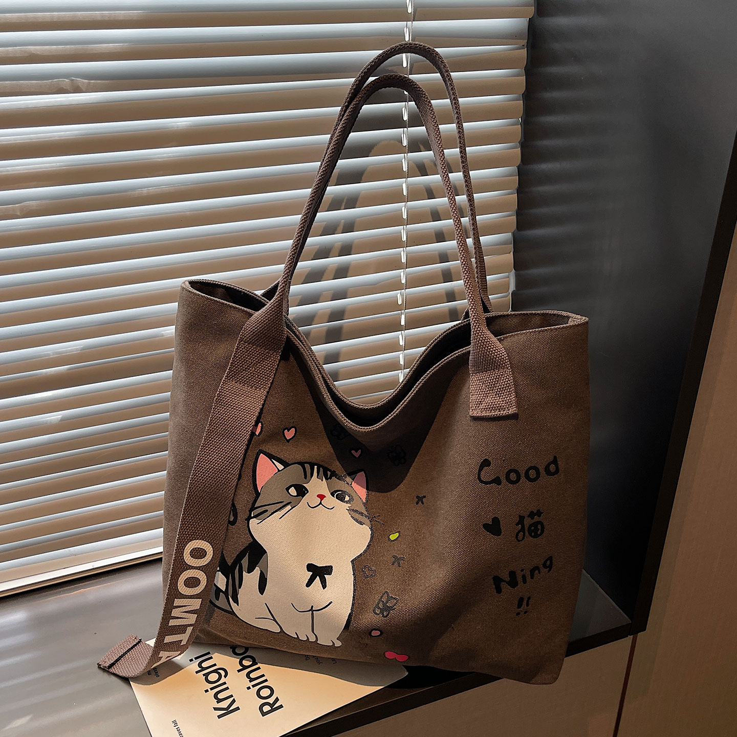 大容量帆布通勤手提购物袋托特包