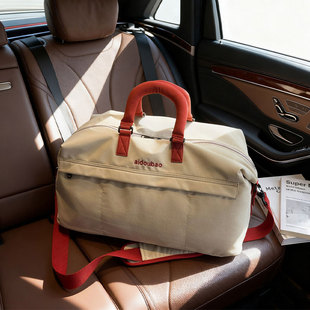 手提短途旅行包女2025新款 外出收纳行李袋大容量斜挎健身包 潮时尚