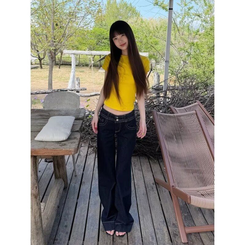 MosesQueen魔西女王紫色正肩短袖t恤女夏季修身显瘦辣妹短款上衣