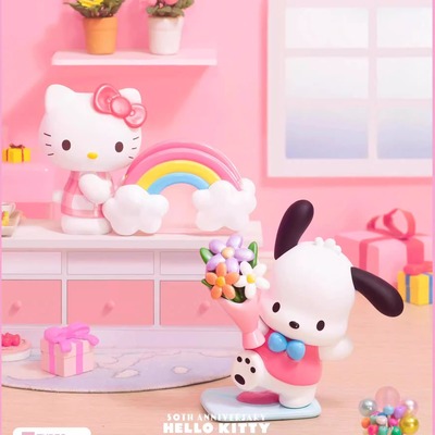正版名创优品三丽鸥Hellokitty50周年纪念系列盲盒凯蒂猫手办摆件