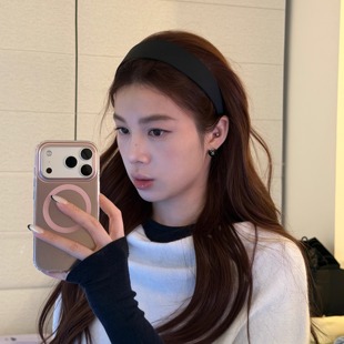 系列复古少女哑光高级质感宽版 Black黑色经典 发箍 larmood Bellar