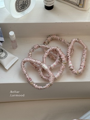 Bellar / larmood 真丝 褶皱 马卡龙色系 丸子头低马尾发圈