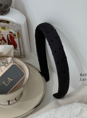 Bellar / larmood  黑色绒点 少女 复古甜美 高颅顶发箍