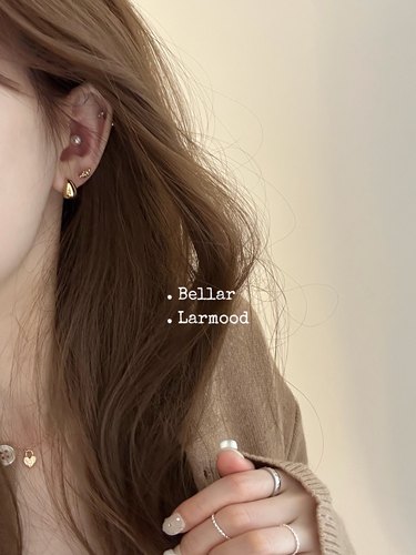 bellar纯银简约时髦豆豆水滴耳钉