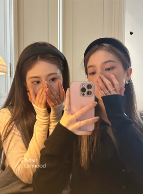 Bellar / larmood  velvet vintage  黑色丝绒&缎面 高颅顶发箍