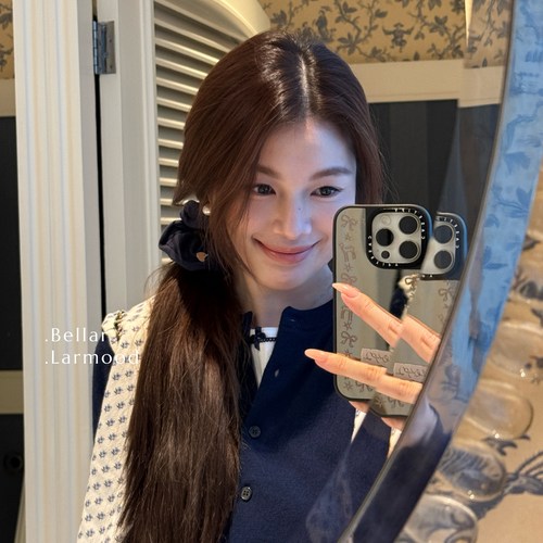 Bellar美式复古纯色少女爱心发圈