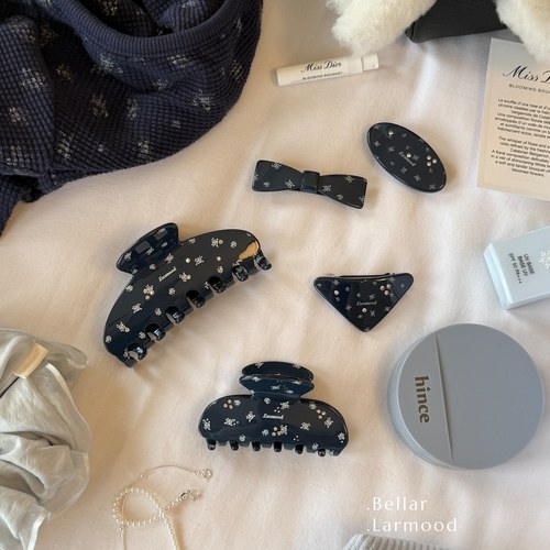 Bellar原创复古碎花发夹氛围感