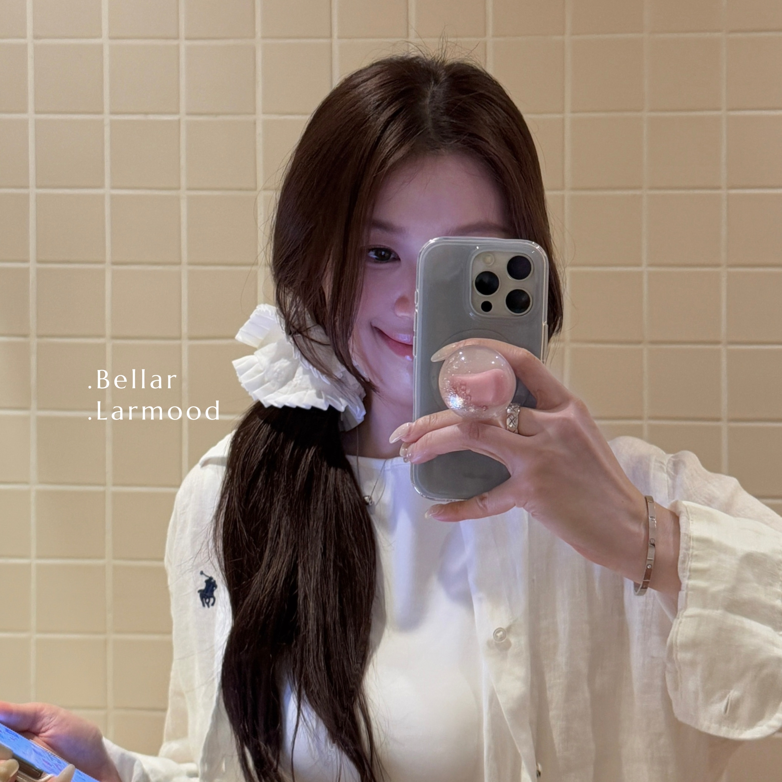 BELLAR纯白色系花边法式刺绣发圈