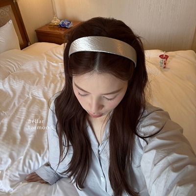Bellar/larmood shimmerng silver清冷高级质感银色爱心片发箍