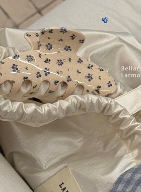 Bellar / larmood 原创Cherry&Floral 复古碎花樱桃镶钻盘发抓夹