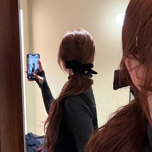 少女doll感嗲嗲蝴蝶结质感发圈 黑色丝绒 Bellar larmood