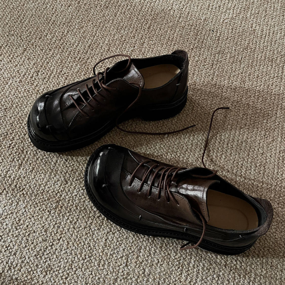 潮款通勤大头鞋英伦风皮鞋男女德比鞋厚底增高小众百搭韩版乐福鞋,流行男鞋,休闲皮鞋,淘宝优惠券,粉丝福利购,淘宝优惠卷