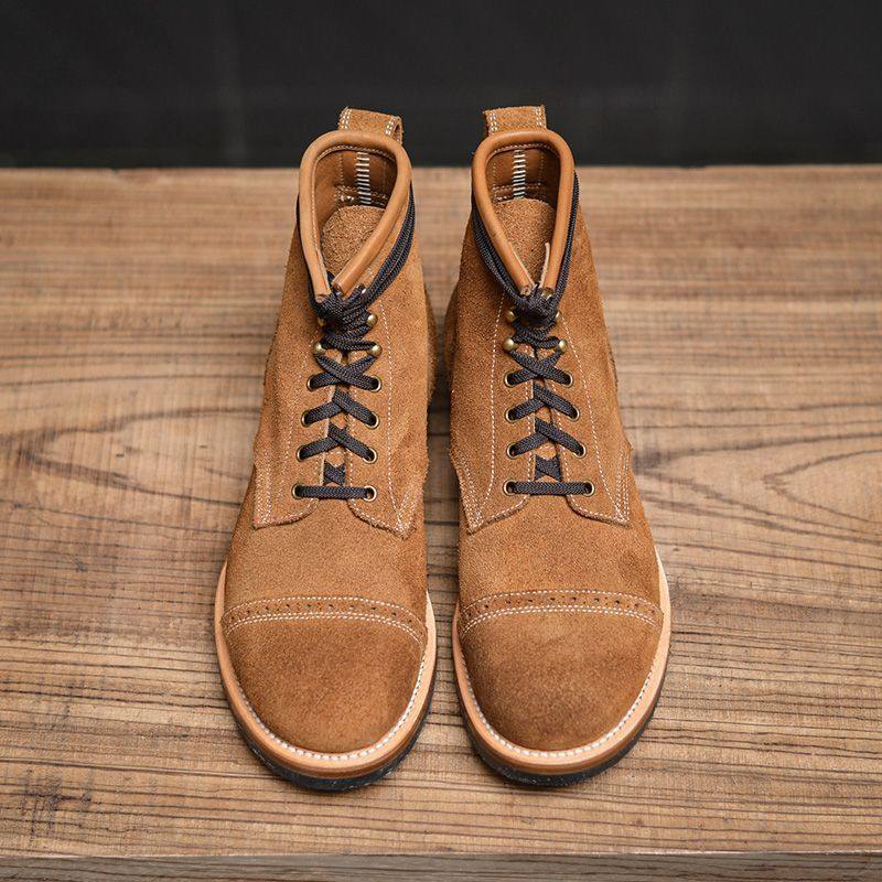 雕花高帮皮鞋户外厚底增高马丁靴男英伦风布洛克登山系带潮伞兵靴,流行男鞋,马丁靴,淘宝优惠券,粉丝福利购,淘宝优惠卷