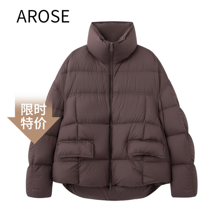 艾诺丝尚忆立领宽松羽绒服004141