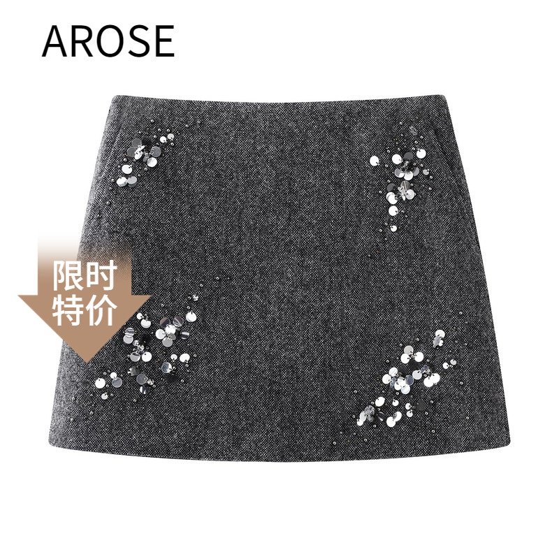 艾诺丝尚忆包臀裙短裙亮片半身裙