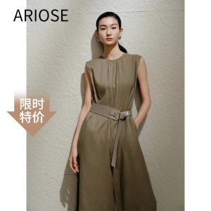 艾诺丝官方旗舰店法式无袖长款连体裤女2024夏季收腰长裤40529169