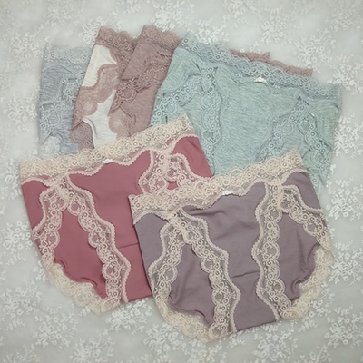 欧美风罗纹棉高开叉中腰女士内裤