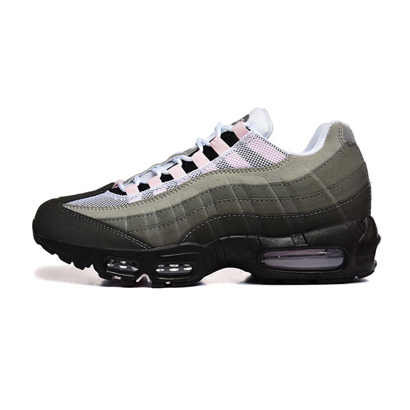 thumbnail for 【Qu Jiu】Men's Shoes, Thick-Soled Retro Running Shoes, Classic Air-Cushion Shoes for Men and Women, Gray and Pink, Comfortable Shock-Absorbing Sports Shoes
