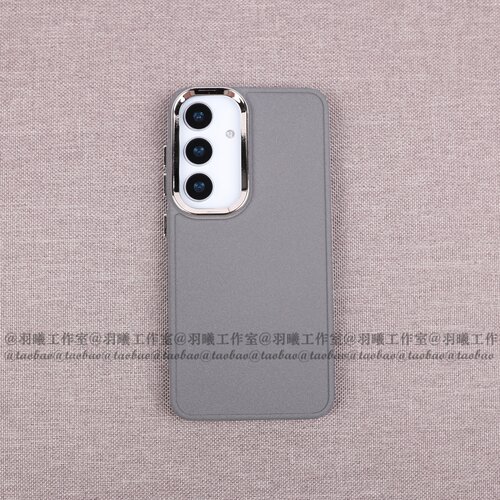 大孔镜头适用三星GalaxyS26+手机壳镜框硅胶软壳S26Ultra保护套S25edge磨砂防指纹S24FE轻薄简约灰色个性复古